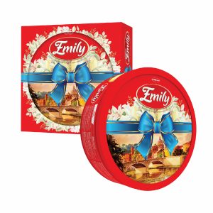 Bánh hỗn hợp Hộp nhựa Emily Nơ Xanh 300 gam (MSP: ENX)